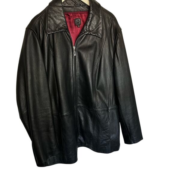 Wilson’s leather jacket red satin lining WL Plus 2x black pockets - Picture 3 of 14